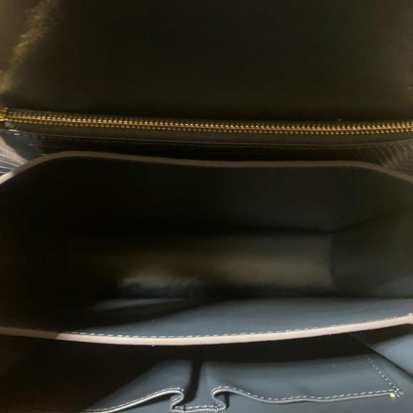 Box Bag in navy snakeskin - Picture 10 of 12